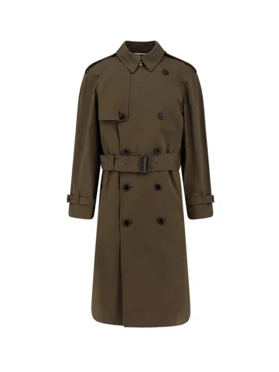 Burberry Highbury Organic Cotton Belted Trench Coat In Green