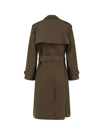 Burberry Highbury Organic Cotton Belted Trench Coat In Green