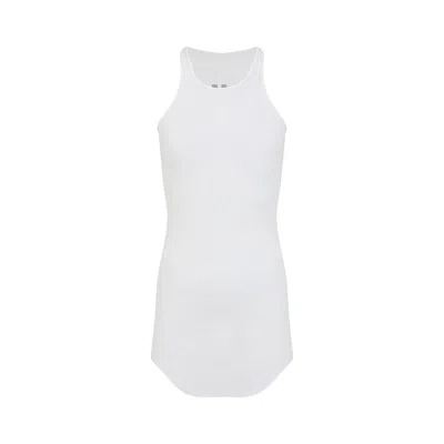 Rick Owens White Basic Rib Viscose Tank Top In White