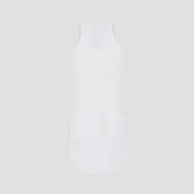 Rick Owens White Basic Rib Viscose Tank Top In White