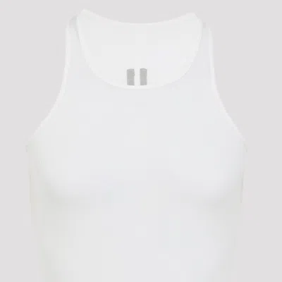 Rick Owens White Basic Rib Viscose Tank Top In White