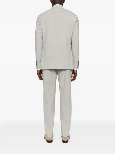 Eleventy Button Suit In Gray