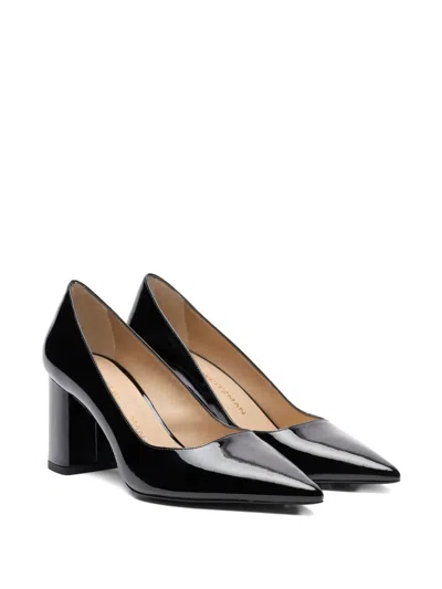 Stuart Weitzman Power Block-heel Pointed Pumps In Black