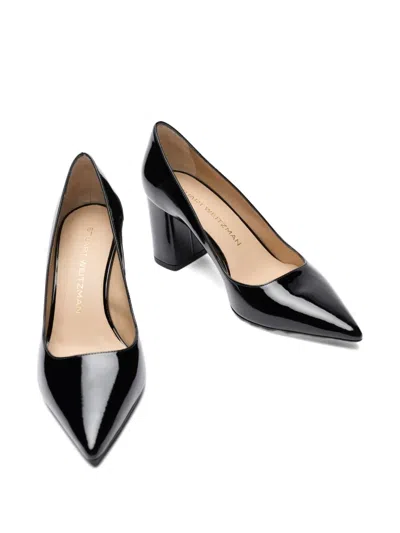 Stuart Weitzman Power Block-heel Pointed Pumps In Black