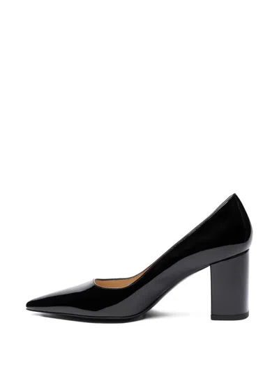 Stuart Weitzman Power Block-heel Pointed Pumps In Black
