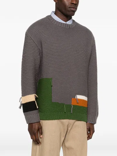 Ymc You Must Create Patchwork Sweater In Brown