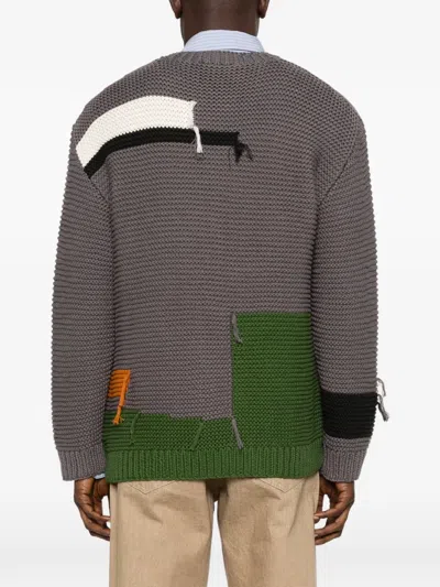 Ymc You Must Create Patchwork Sweater In Brown