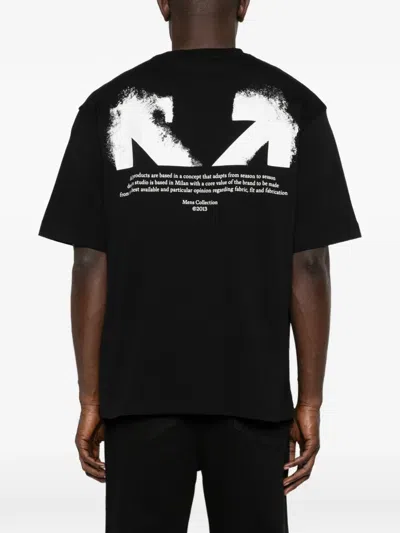 Off-white Slim Fit Scratch Arrow Graphic T-shirt In Black