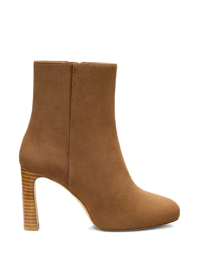 Stuart Weitzman Babette Platform Zip Bootie In Brown