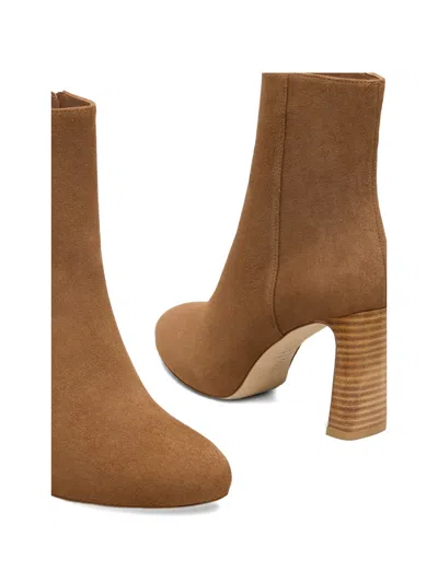 Stuart Weitzman Babette Platform Zip Bootie In Brown