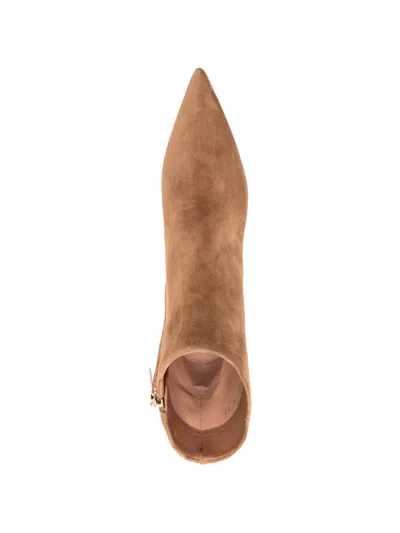 Santoni Point-toe Suede Boots In Multi