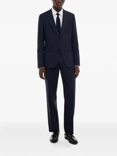 Fursac Checked Dinner Suit In Blue