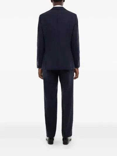 Fursac Checked Dinner Suit In Blue
