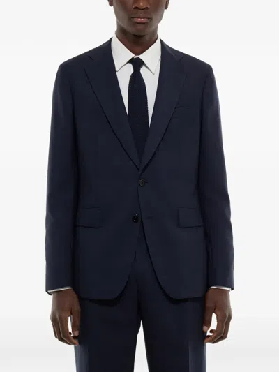 Fursac Checked Dinner Suit In Blue