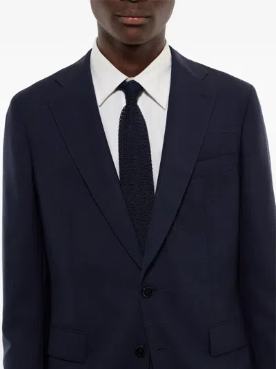 Fursac Checked Dinner Suit In Blue