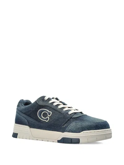 Coach Denim-effect Logo-patch Sneakers In Multi