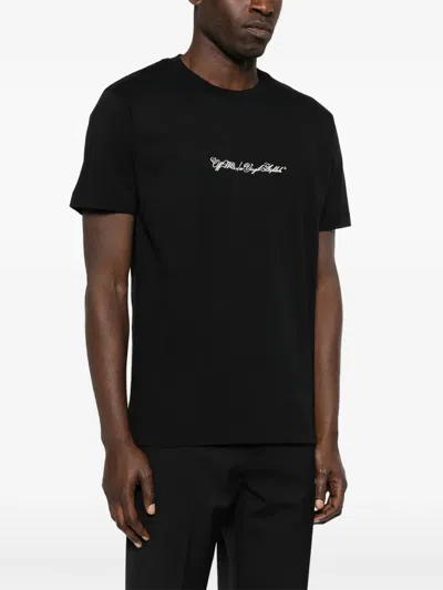 Off-white Arrow Script Short-sleeve T-shirt In Black