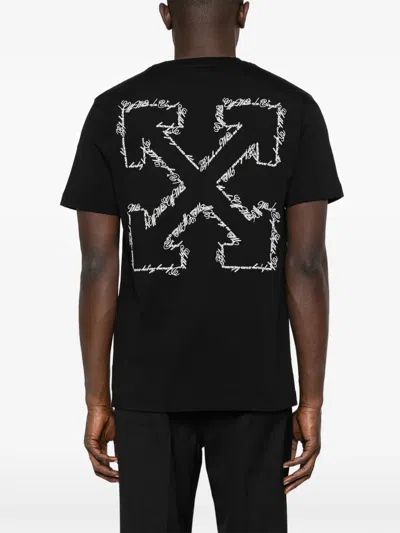 Off-white Arrow Script Short-sleeve T-shirt In Black