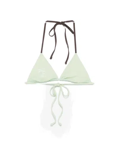 Frankies Bikinis Nick Striped Triangle Bikini Top In Multi