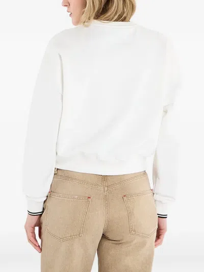 Fred Perry Tipped Sweatshirt In White
