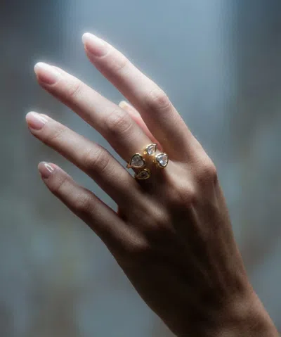 Skf The Pear Heart Stack Ring In Gold