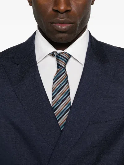 Hugo Boss Wool Double-breasted Suit In Blue