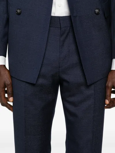 Hugo Boss Wool Double-breasted Suit In Blue