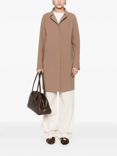 Herno Notched Coat In Brown