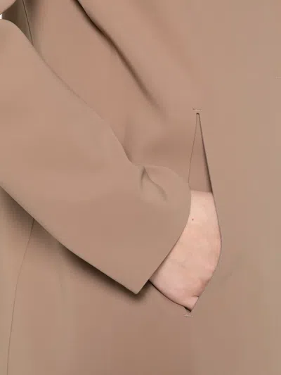 Herno Notched Coat In Brown