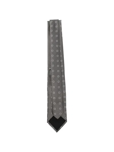 Hugo Boss Patterned Tie In Gray
