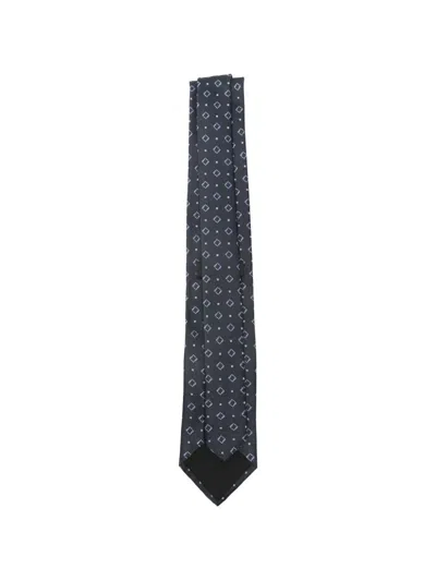 Hugo Boss Geometric Pattern Tie In Black
