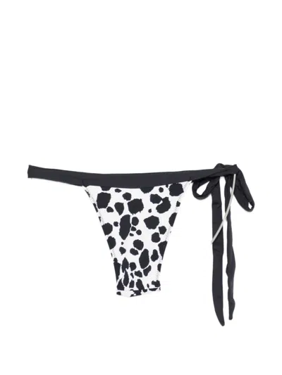 Frankies Bikinis Coco Tie-detail Pattern Bikini Bottom In Multi