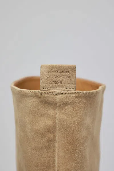 Acne Studios Slouch Saddle Boots In Neutral