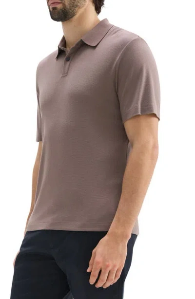 Theory Kayser Solid Modal Blend Polo In Brown
