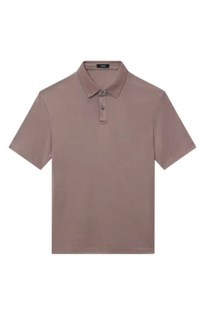 Theory Kayser Solid Modal Blend Polo In Brown