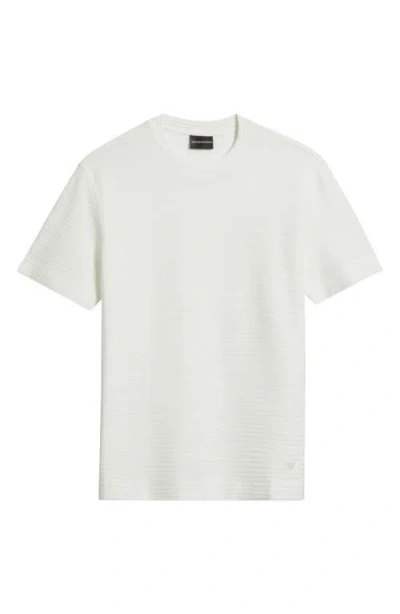 Emporio Armani Asv Domed Logo Pima-jersey T-shirt In White