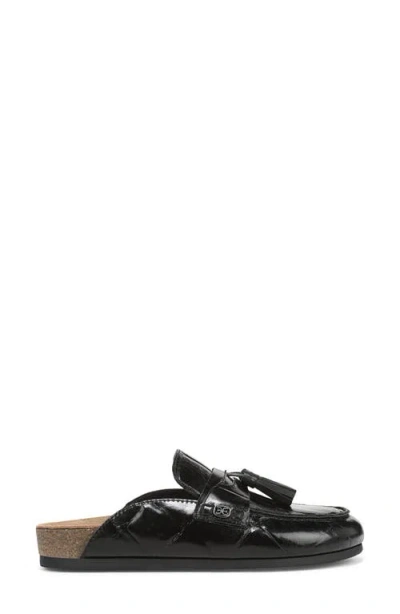 Sam Edelman Astrid Mule Black Croco Embossed Leather In Black