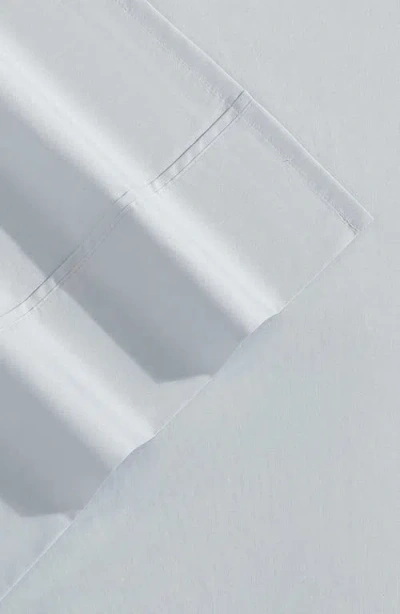 Vera Wang Vw Solid Egyptian Cotton Percale Sheet Set In Blue