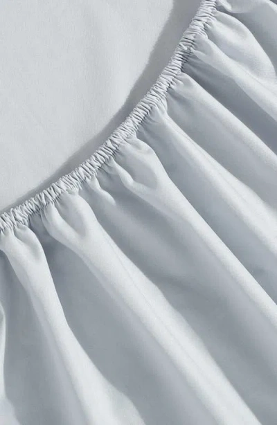 Vera Wang Vw Solid Egyptian Cotton Percale Sheet Set In Blue