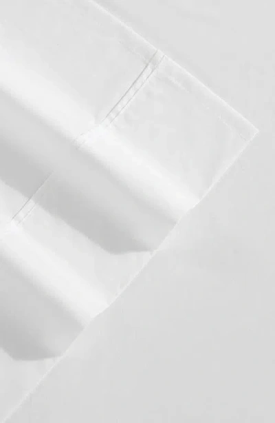Vera Wang Vw Solid Egyptian Cotton Percale Sheet Set In White