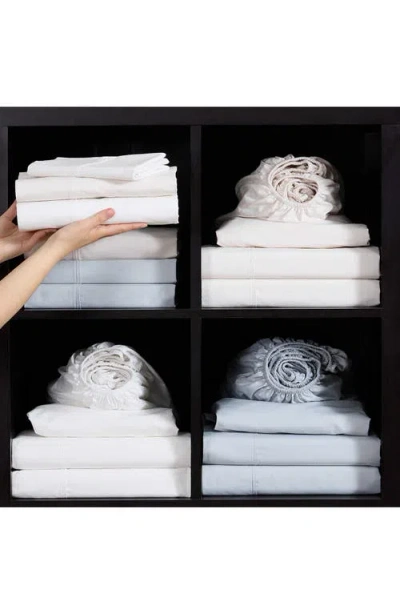Vera Wang Vw Solid Egyptian Cotton Percale Sheet Set In White