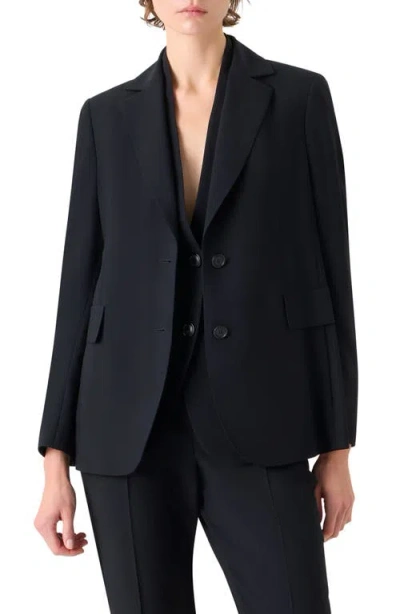 Akris Malik Cool Wool Single-breasted Jacket In Black