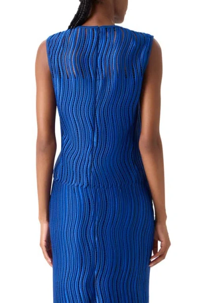 Akris Techno Lace Top In Blue