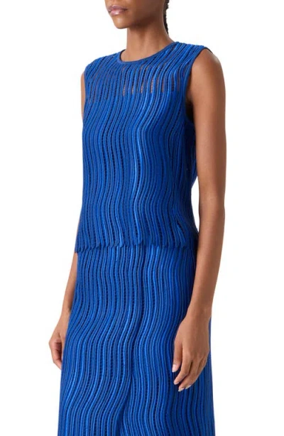 Akris Techno Lace Top In Blue