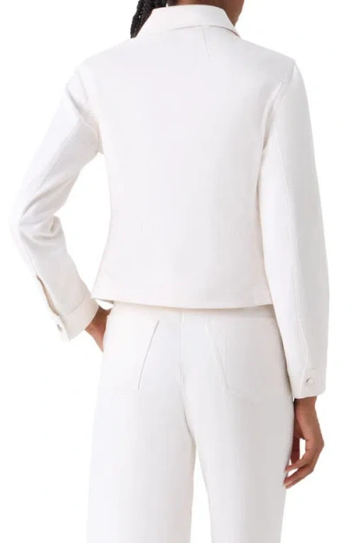 Akris Hugh Stretch Denim Cargo Jacket In White