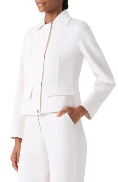 Akris Hugh Stretch Denim Cargo Jacket In White