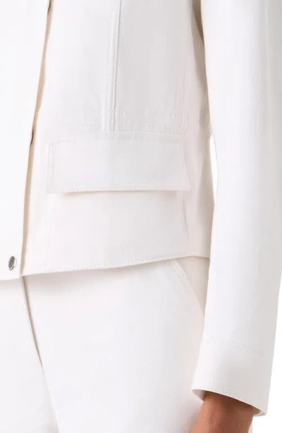 Akris Hugh Stretch Denim Cargo Jacket In White