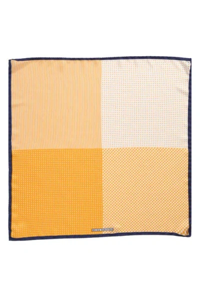 Nordstrom Panel Silk Pocket Square In Orange