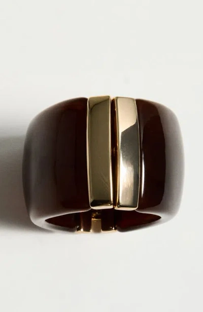 Mango Rigid Bracelet In Brown