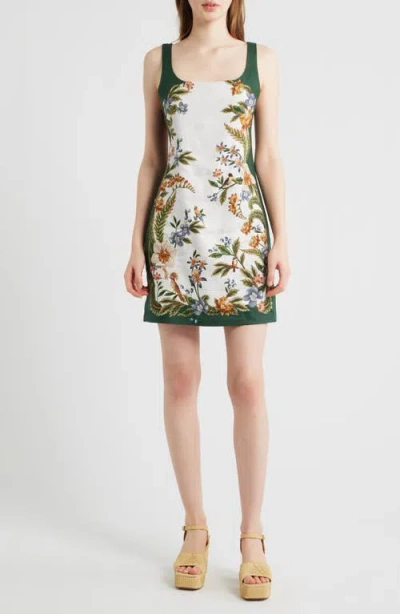 Farm Rio Sand Nature Square Neck Mini Dress In Multi